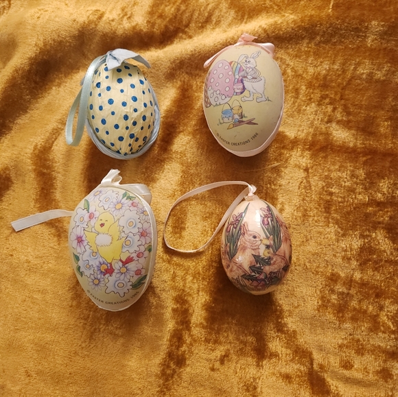 1980's Easter Decor Eggs Set of 4 - Picture 3 of 13